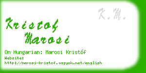 kristof marosi business card